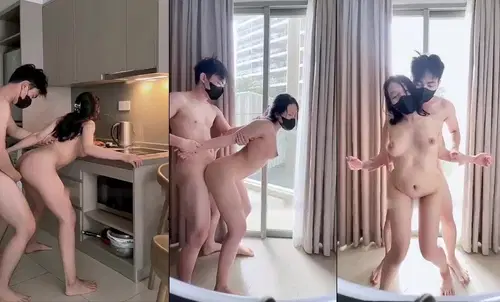 Chịch từ phòng bếp ra ban công bé sinh viên cong mông rên sướng với phê quá anh ơi